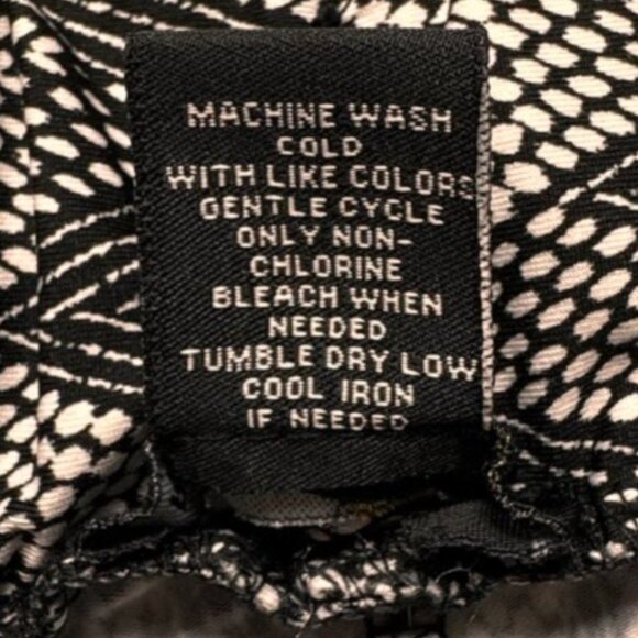 Robert Louis Wide Leg Culottes Pockets Pant Black White Chevron Elastic Waist XL - Picture 5 of 9